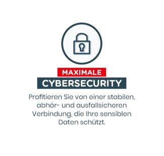 Maximale Cybersecurity. Profitieren Sie von einer  stabilen, abhör- und ausfallsicheren Verbindung, die Ihre sensiblen Daten schützt.
